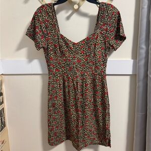 RVCA leopard And Roses Dress